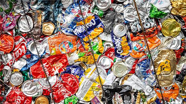 Waste bales of Lons-le-Saunier sorting center, France